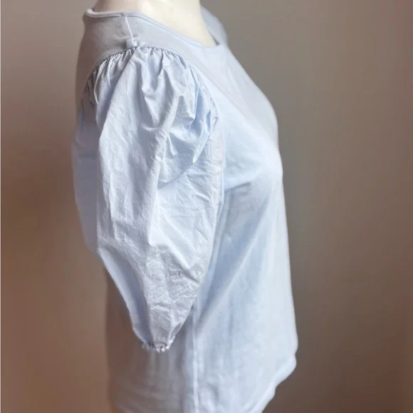 H&M Light Blue Puff Sleeve Top - Picture 3 of 5
